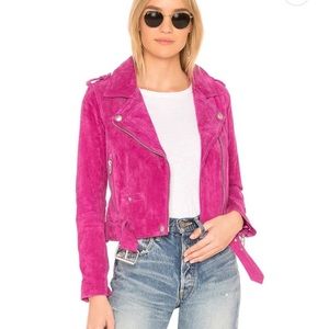 BLANKNYC Fuchsia Suede Moto Jacket